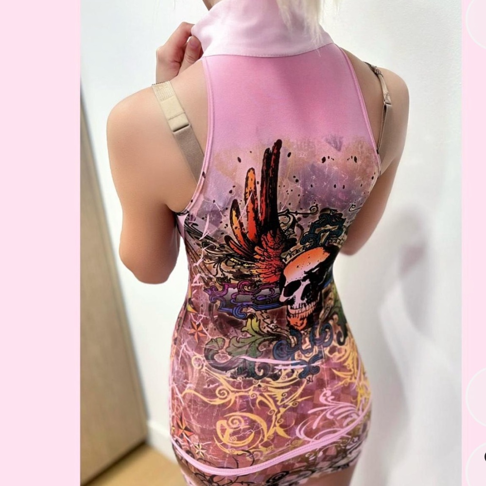 Pink Halter Mini Dress Ed Hardy
